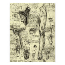 Pé humano Leonardo da Vinci da laringe da anatomia Convite Personalizado