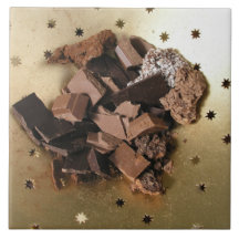 Pedaços do chocolate azulejo