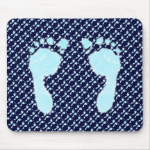 Pegadas do bebê (menino) mouse pads