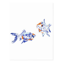 Peixe dourado cartoes postais