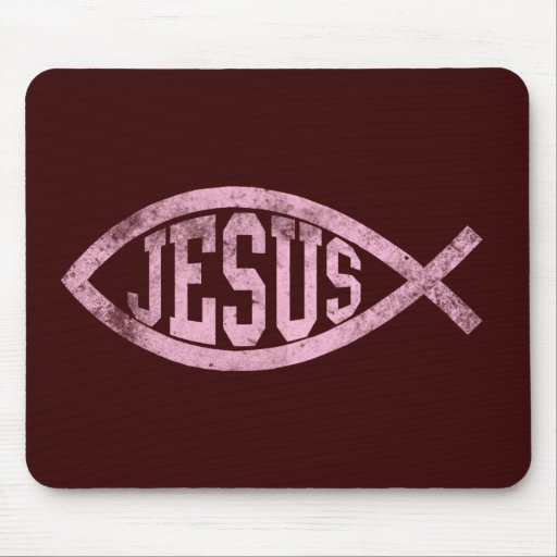 Peixes Ichthys Mousepas católico cristão de Jesus Mousepads