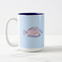 Peixes. Linha vermelha Rainbowfish. Caneca