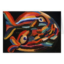 Peixes no amor cartoes