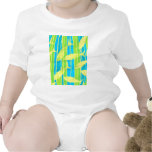 Peixes no tanque listrado azul, verde e amarelo camiseta