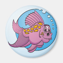 Peixes roxos dos desenhos animados