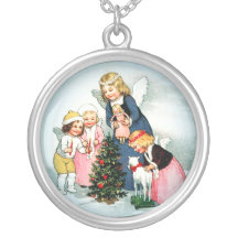 Pendente da prata da jóia do Natal da colar do anj