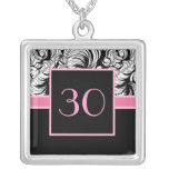 Pendente do aniversário de 30 anos - damasco elega bijuterias