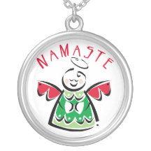 Pendente do anjo de Namaste do Natal Colar