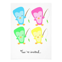 Penguon! the penguins invitation party invitacion personal 
