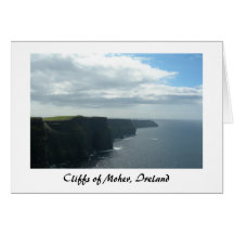 Penhascos de Moher (título) Cartao