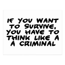 Pense como um criminoso cartoes postais
