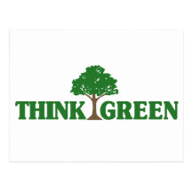 Pense verde cartao postal