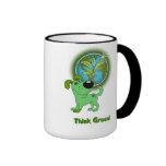 Pense verde (folha) caneca