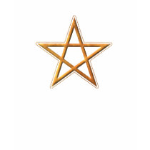 Pentagram dourado t - shirts