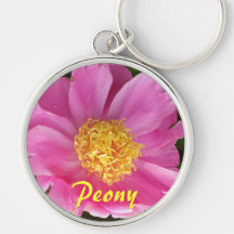 Peônia cor-de-rosa Peachy Chaveiro