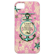 Permaneça a arte náutica forte da âncora no estilo capa de iPhone 5 Case-Mate