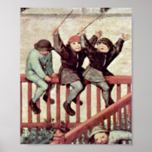 Pessoa idosa de Pieter Bruegel - os jogos das cria Posteres