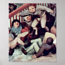 Pessoa idosa de Pieter Bruegel - os jogos das cria Pôsteres
