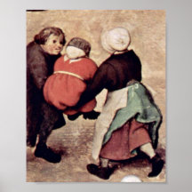 Pessoa idosa de Pieter Bruegel - os jogos das cria Pôsteres