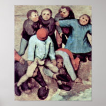 Pessoa idosa de Pieter Bruegel - os jogos das cria Pôsteres