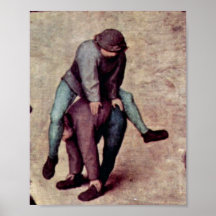 Pessoa idosa de Pieter Bruegel - os jogos das cria Posteres