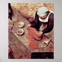 Pessoa idosa de Pieter Bruegel - os jogos das cria Pôsteres