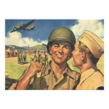 Pessoal militar do vintage; Patriótico Convites Personalizado