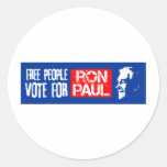 Pessoas livres do voto para Ron Paul Adesivo Em Formato Redondo