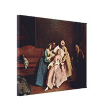 Pietro Longhi - desmaiando Impressão De Canvas Envolvida