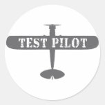 Piloto do avião & de teste adesivo em formato redondo
