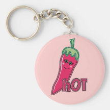 Pimenta de pimentão do rosa quente chaveiros