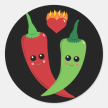 Pimento de Kawaii Adesivos Em Formato Redondos