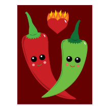 Pimento de Kawaii Cartões Postais