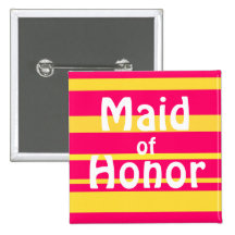 Pin cor-de-rosa e amarelo da madrinha de casamento botons