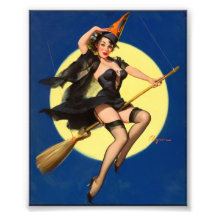 Pin da bruxa do Dia das Bruxas acima da menina Arte De Fotos
