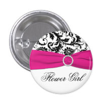 Pin preto, branco, e fúcsia do florista do damasco boton