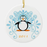 Pinguim bonito da noiva ornamento para arvores de natal