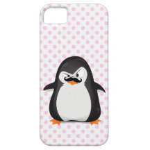 Pinguim branco preto bonito e bigode engraçado capas iPhone 5 Case-Mate
