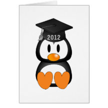 Pinguim da graduação cartoes