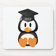 Pinguim da graduação mouse pads