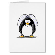 Pinguim da noiva cartões