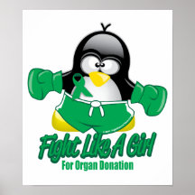 Pinguim de combate da doação de órgão impressão