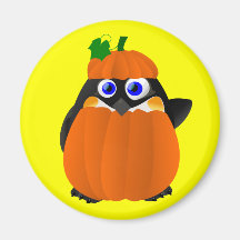Pinguim do Dia das Bruxas do traje da abóbora Imas