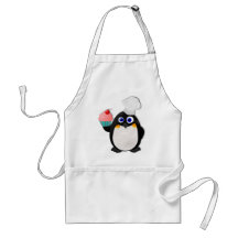 Pinguim do padeiro com cupcake II Avental