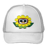 Pinguim no traje amarelo da flor bonés