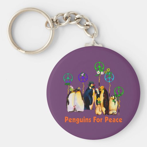 Pinguins da paz chaveiro