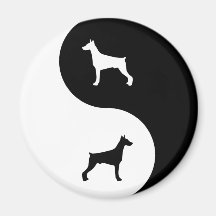 Pinscher Yin Yang do Doberman Imã De Geladeira