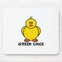 Pintinho verde mouse pads