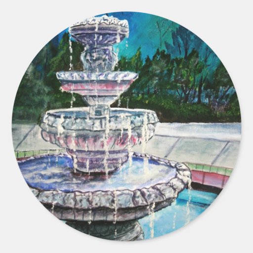 pintura acrílica da arte moderna da fonte de água adesivos