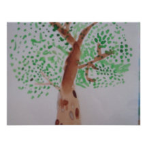 Pintura da árvore da aguarela convite personalizado